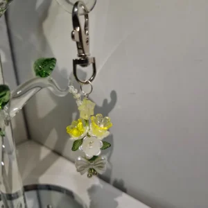 Handmade Forever Flower Mini Bouquet Key Chain - Lemon Glow