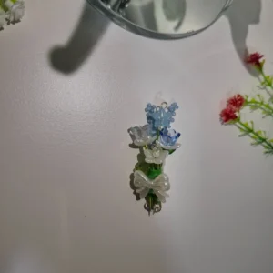 Aqua Whisper Floral Brooch