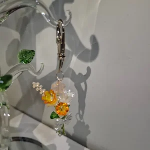 Handmade Forever Flower Mini Bouquet Key Chain - Apricot Bloom