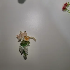 Apricot Bloom Floral Brooch