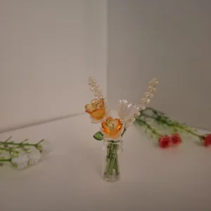 Forever Flower Mini Bouquet in Glass Vial - Apricot Bloom