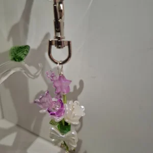 Handmade Forever Flower Mini Bouquet Key Chain - Lavender Dream